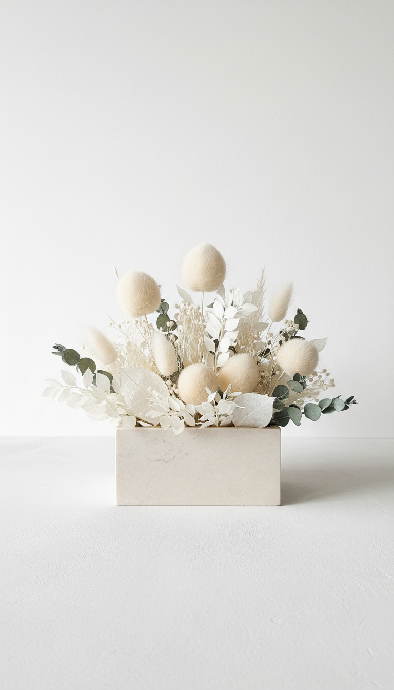 Ivory stone box arrangement