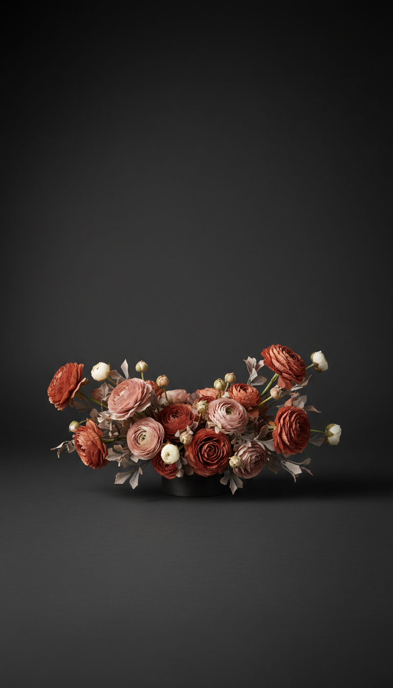 Terracotta Ranunculus Arc Arrangement