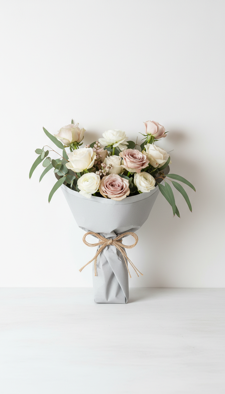Soft dove wrapped florals